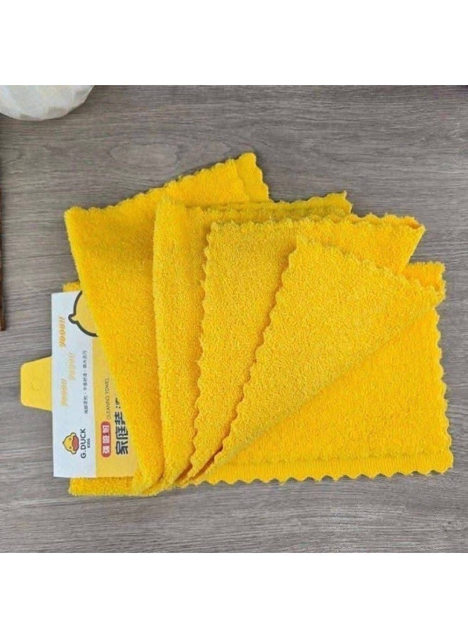 DuckTooth Microfiber Kitchen Towel Set, Yellow, 5 Pieces, for Drying Hands, Wiping Surfaces, and Dusting - Image 4